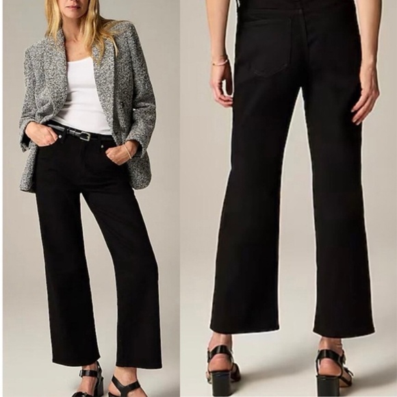 J. Crew Denim - J. Crew High Rise Slim-wide Leg Black Wash Denim Jean